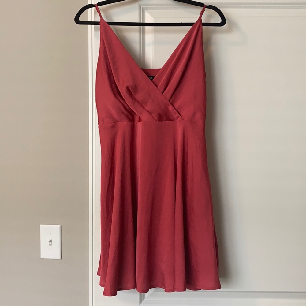 Express Surplice Satin Dress